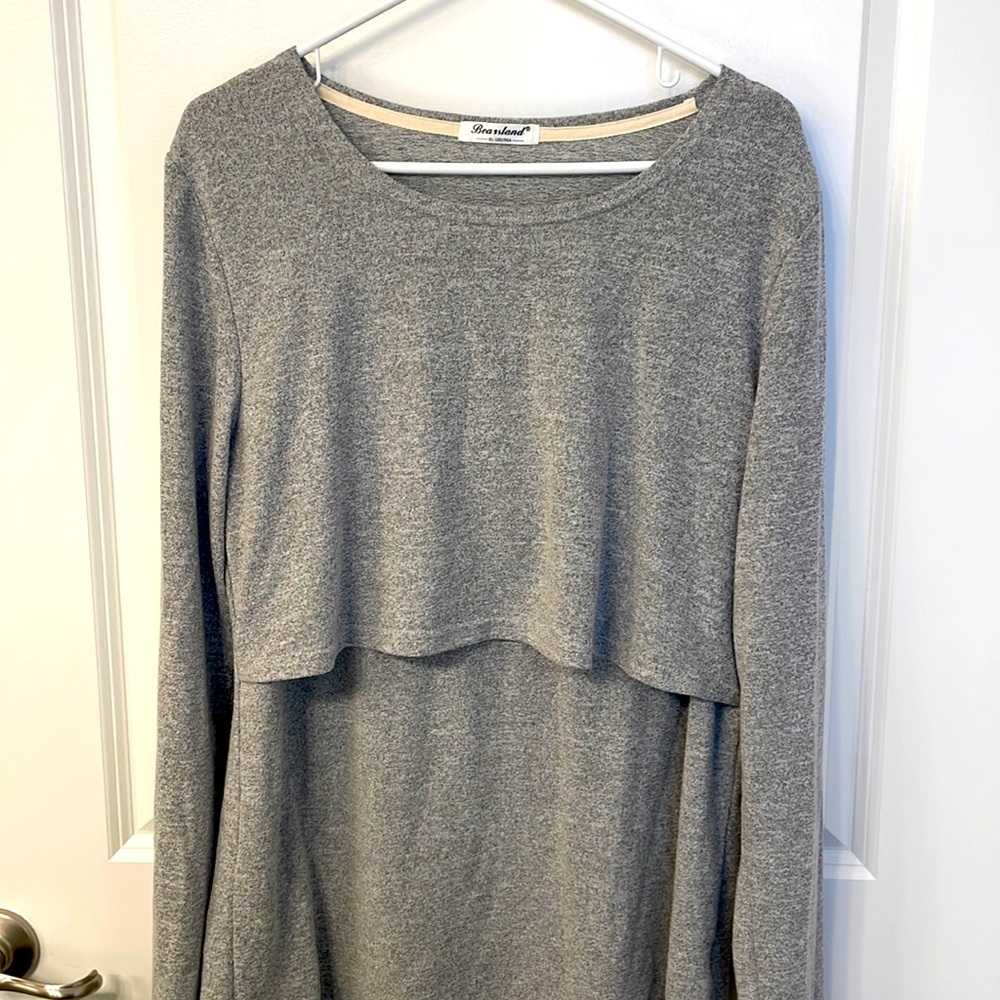 Grey Nursing /Breastfeeding shirt